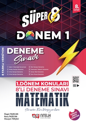 Resim Süper 8 Matematik 1.Dönem 8’li Deneme Sınavı