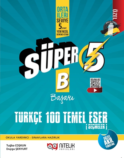 resm 5.Sınıf Yeni Nesil Süper Türkçe 100 Temel Eser (B)