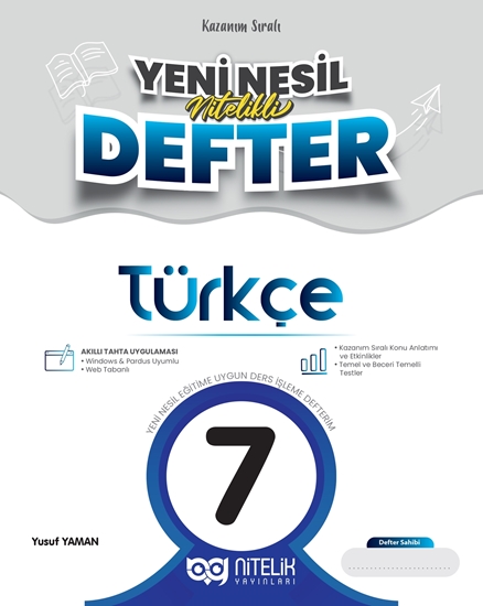 resm 7.Sınıf Türkçe Yeni Nesil Nitelikli Defter
