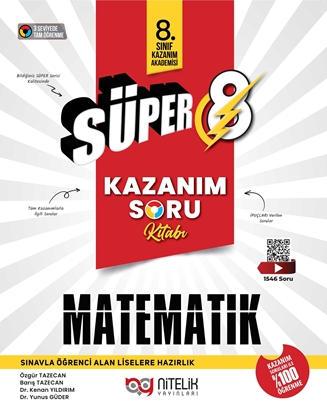 Resim NİTELİK 8.SINIF SÜPER KAZANIM MATEMATİK SORU KİTABI