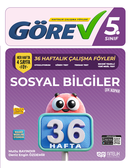 resm NİTELİK 5.SINIF GÖREV SOSYAL BİLGİLER (36 HAFTA) ÇALIŞMA FÖYLERİ