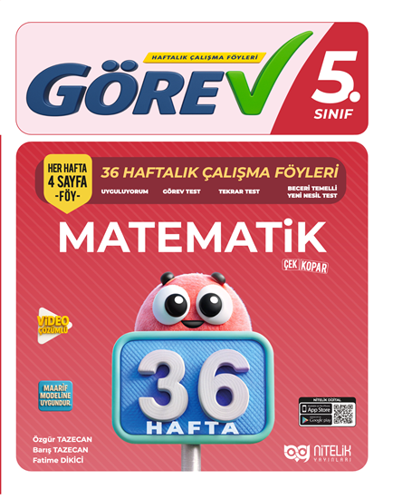 resm NİTELİK 5.SINIF GÖREV MATEMATİK (36 HAFTA) ÇALIŞMA FÖYLERİ