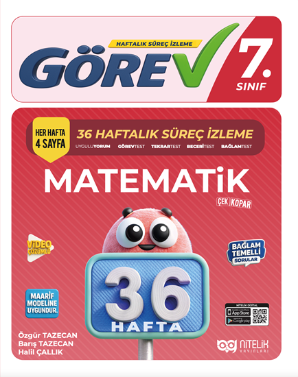 resm Nitelik 7.Sınıf Görev Matematik 36 Haftalık Süreç İzleme Kitabı